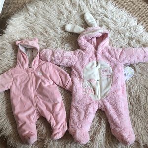 Baby Snow Suits | Pink With Ears